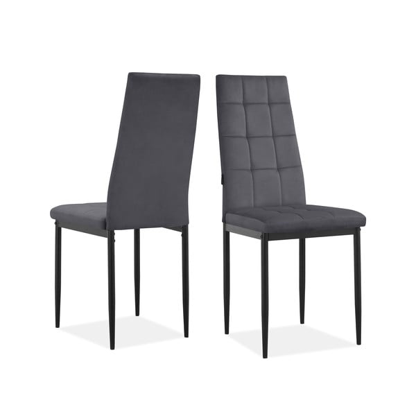 Scaune de dining gri-antracit 2 buc. din catifea Becca – Støraa-image-3