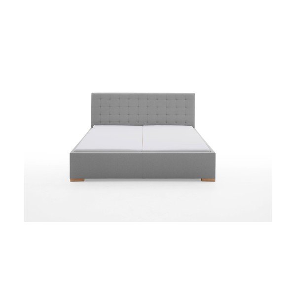 Pat matrimonial gri deschis tapițat fără somieră 180x200 cm Malia – Meise Möbel-image-2