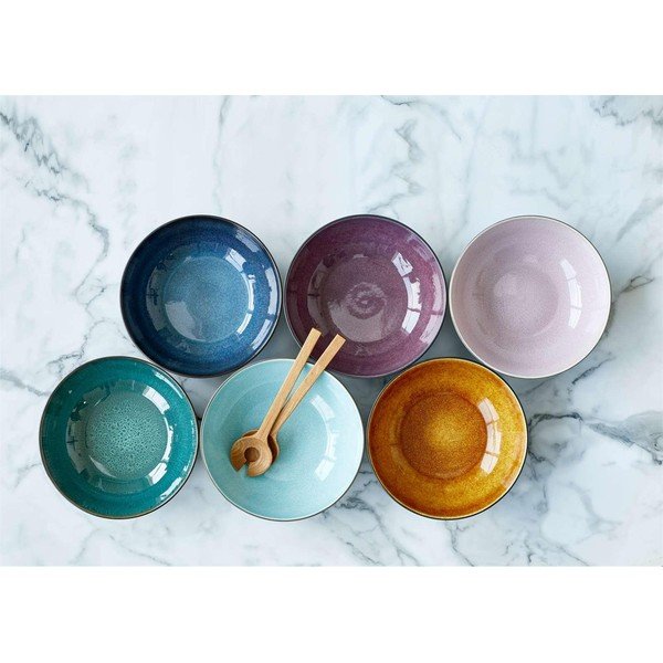 Bol din ceramică și glazură interioară albastru deschis Bitz Mensa, diametru 30 cm, gri-image-1