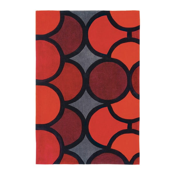 Covor Asiatic Carpets Harlequin Waves, 180 x 120 cm, roșu 