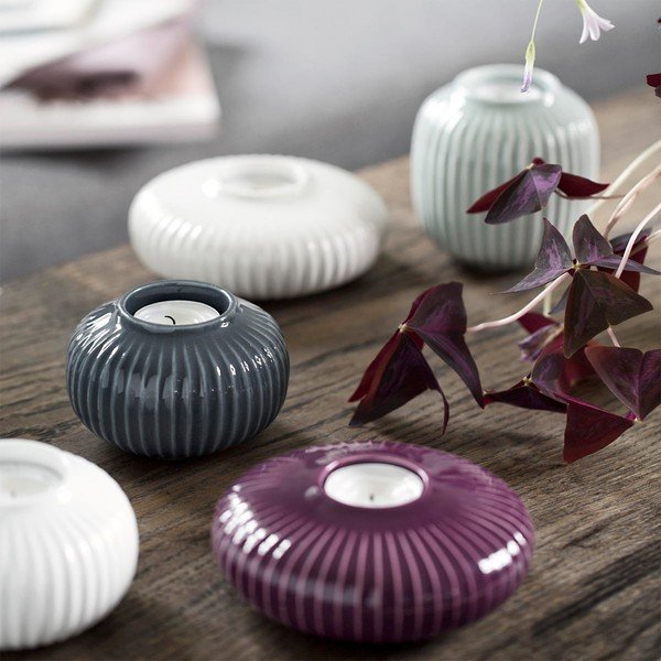 Vază din gresie Kähler Design Hammershoi, mică, înălțime 12,5 cm, albastru mentă-image-4