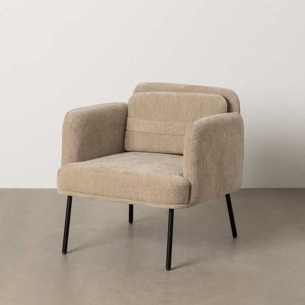 Fotoliu bej cu tapițerie din chenille Bind – Ixia-image-2
