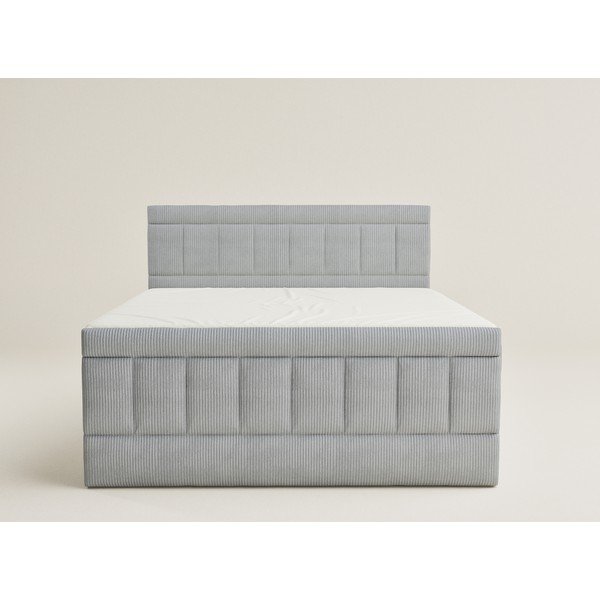 Pat boxspring gri cu spațiu de depozitare 160x200 cm Caya – Maison de Rêve-image-2