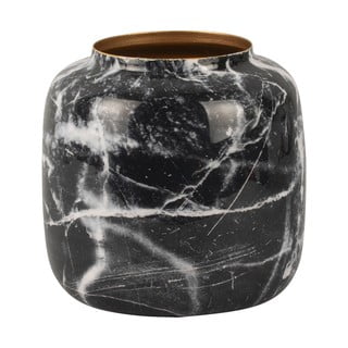 Vază din fier PT LIVING Marble, înălțime 19,5 cm, alb-negru