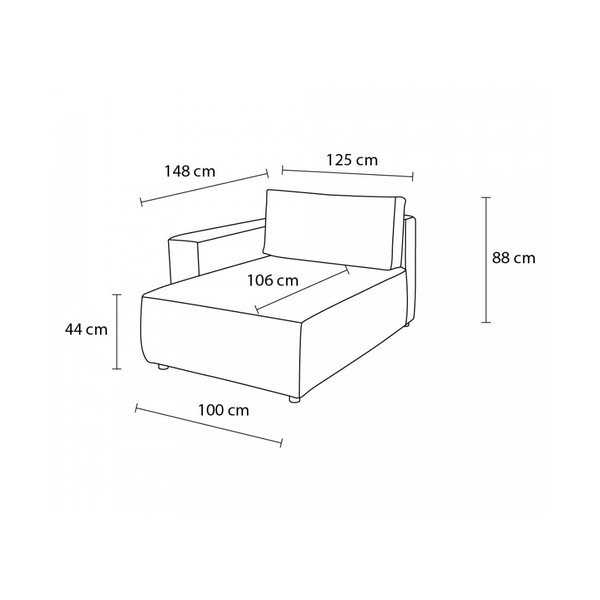 Modul pentru canapea cărămiziu cu tapițerie din catifea reiată  (cu colț pe partea dreaptă) Nihad modular – Bobochic Paris-image-4