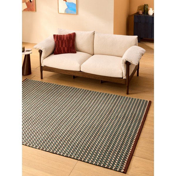 Covor albastru-verde țesut manual din amestesc de lână 200x290 cm Ember – MADE-image-1