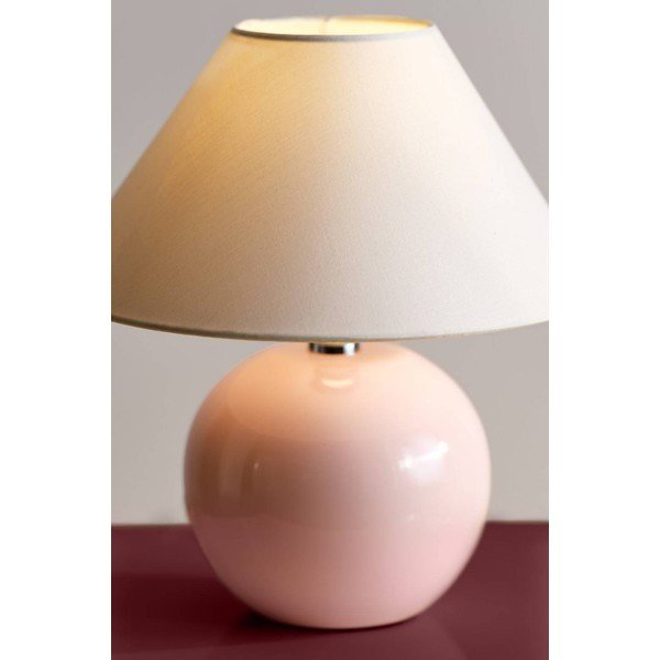 Veioză roz-deschis/crem din ceramică (înălțime 29 cm) Karamell – Jotex-image-1