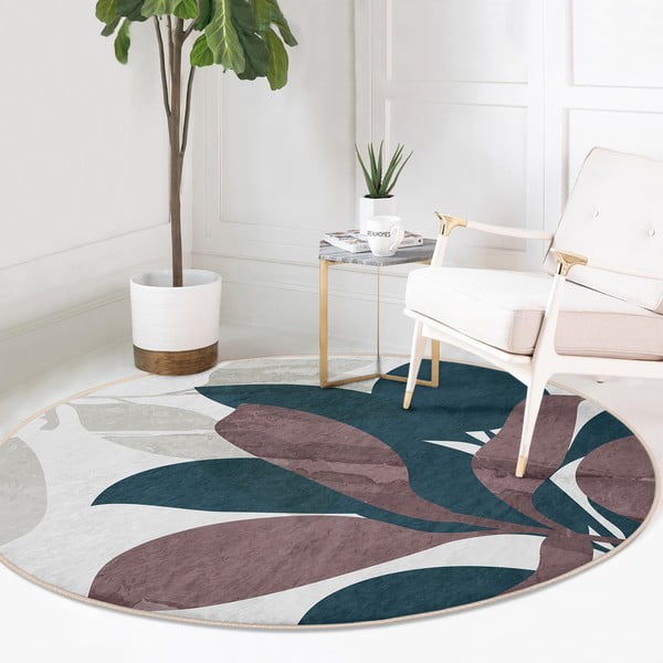 Covor rotund  lavabil adecvat și  pentru aspiratoare robot   ø 100 cm Comfort – Mila Home-image-3