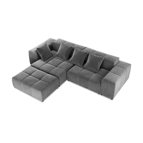 Colțar gri cu tapițerie din catifea (variabil) Rome Velvet - Cosmopolitan Design-image-3