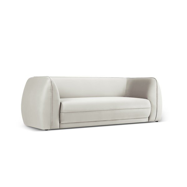 Canapea bej cu tapițerie din catifea 225 cm Lando – Micadoni Home-image-2