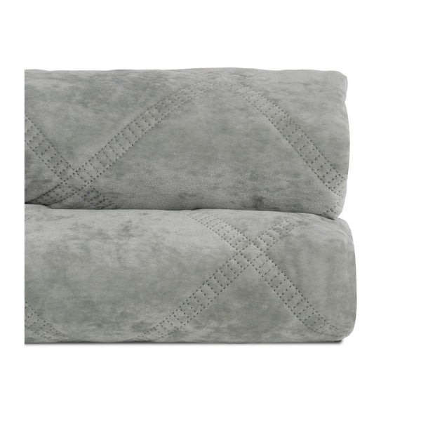 Cuvertură verde prăfuit matlasată din catifea 230x260 cm – Ixia