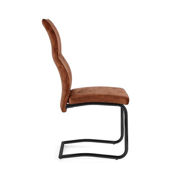Scaun de dining maro coniac tapițat Thelma – Bizzotto-image-3