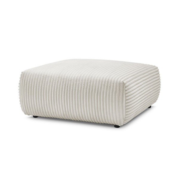 Taburet crem cu tapițerie din catifea reiată Lucien – Bobochic Paris-image-3