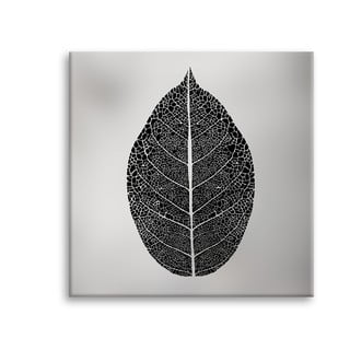 Tablou Styler Canvas Silver Uno Black Leaf, 65 x 65 cm