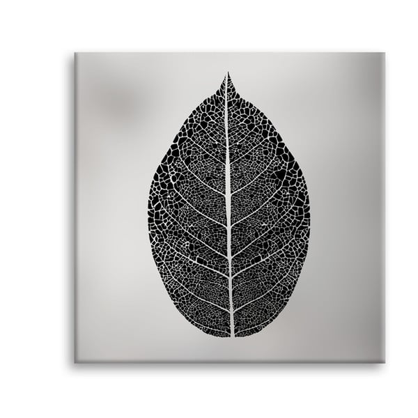 Tablou Styler Canvas Silver Uno Black Leaf, 65 x 65 cm
