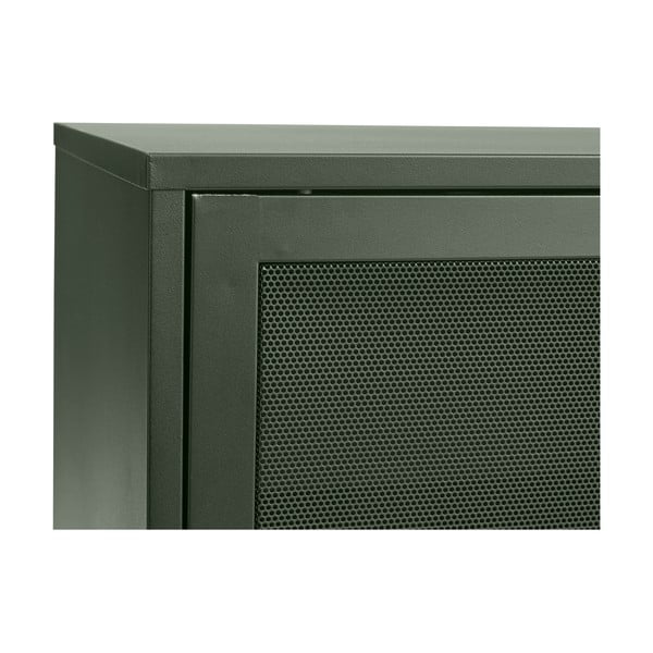 Comodă verde-închis joasă din metal cu ușă glisantă 160x75 cm Veep – Unique Furniture-image-4