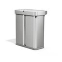 Coș de gunoi argintiu pentru reciclare/cu senzori de deschidere 34+24 l din oțel Dual Sensor – simplehuman