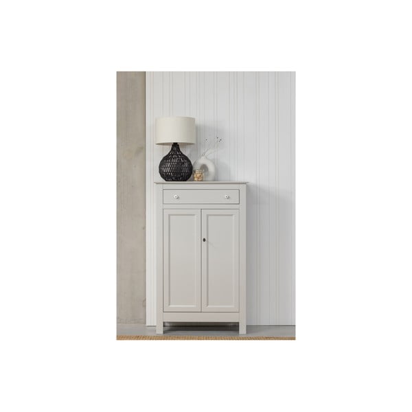 Comodă gri deschis înaltă din lemn de pin cu încuietoare 93x150 cm Eva – WOOOD-image-4