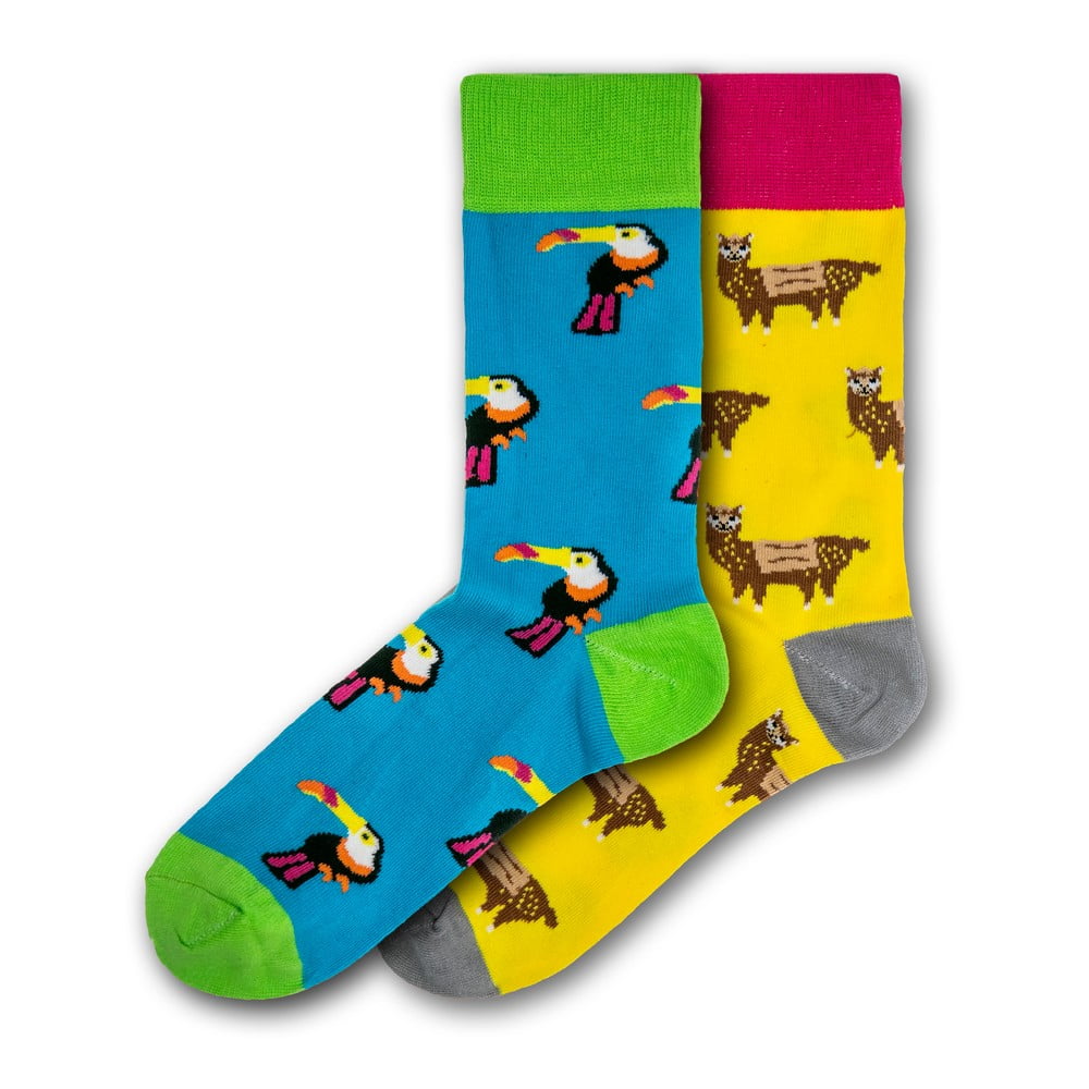 Set 2 perechi de șosete colorate Funky Steps Animal Friends, mărime 41 - 45