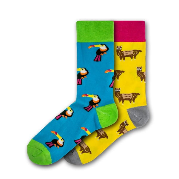 Set 2 perechi de șosete colorate Funky Steps Animal Friends, mărime 41 - 45