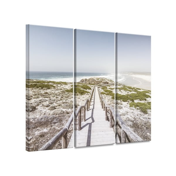 Tablou din 3 piese Styler Canvas By The Sea, 27 x 75 cm