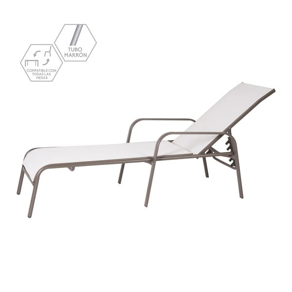 Șezlong de grădină alb din metal – LDK Garden-image-1