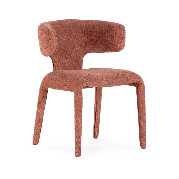 Scaun de living teracotă tapițat Maca – MOME