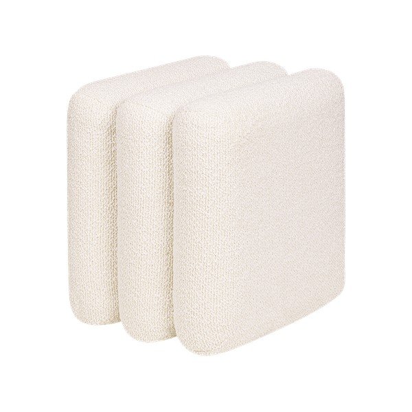 Puf bej cu tapițerie din țesătură bouclé Radd – noo.ma