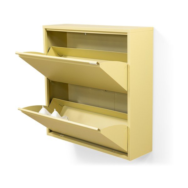 Pantofar galben deschis cu deschidere înclinată/suspendat din oțel 75x77,5x22,5 cm Billy – Spinder Design-image-4
