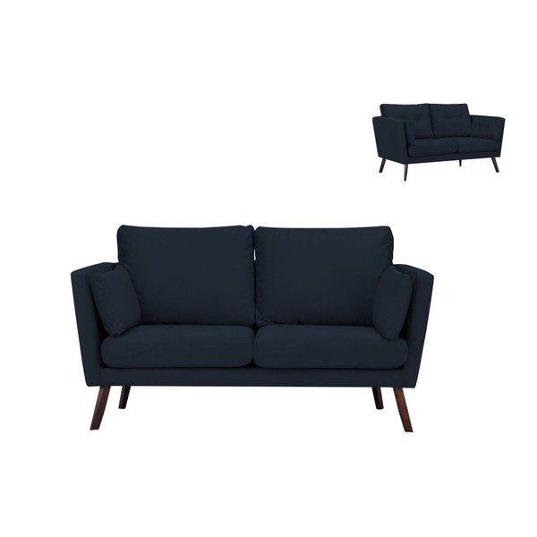 Canapea cu 2 locuri Mazzini Sofas Cotton, albastru închis-image-2