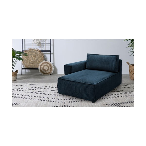 Modul pentru canapea albastru închis cu tapițerie din catifea reiată  (cu colț pe partea stângă ) Nihad modular – Bobochic Paris-image-1