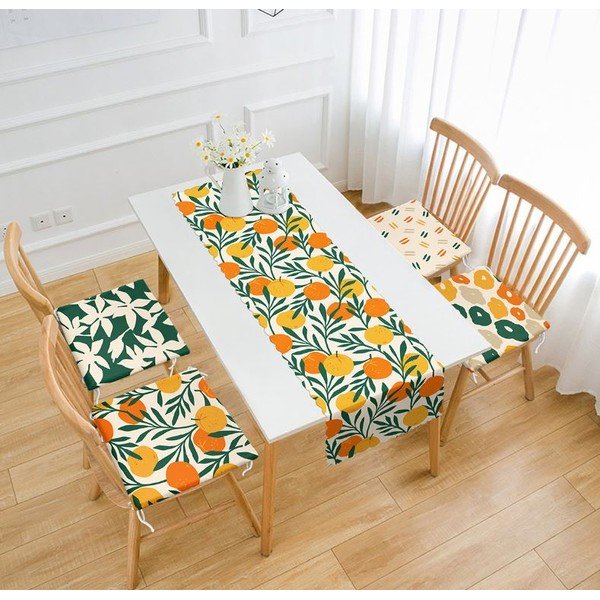 Set napron de masă și perne de scaun 5 buc. Orange – Mila Home-image-1