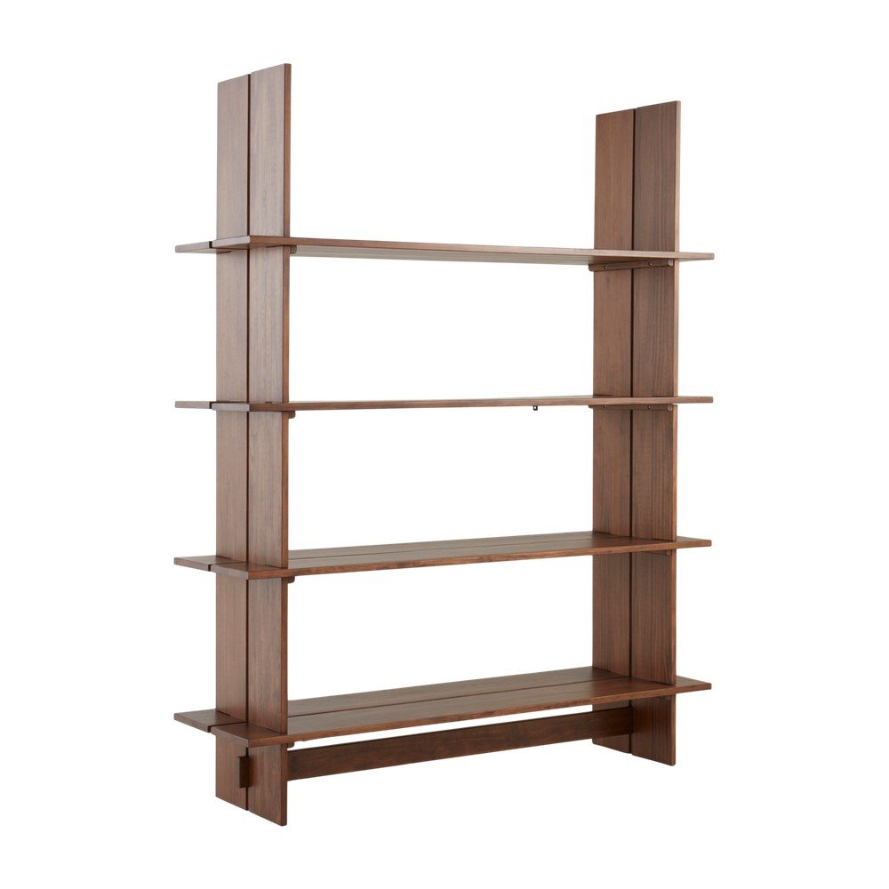 Etajeră în culoare naturală închisă din lemn de pin 140x180x40 cm Tottori – Jotex