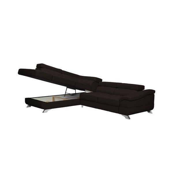 Colțar extensibil Windsor & Co Sofas Gamma, maro închis, partea stângă-image-4