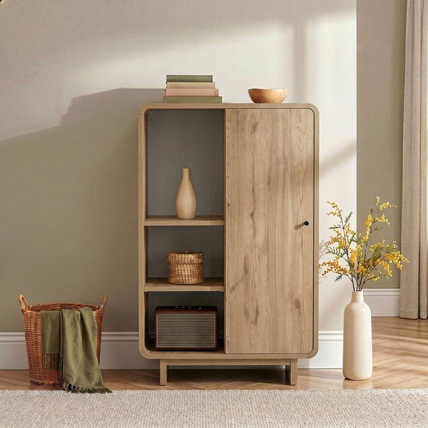 Dulap în culoare naturală deschisă cu aspect de lemn de stejar 70x110x34 cm Torina – Nordure-image-2
