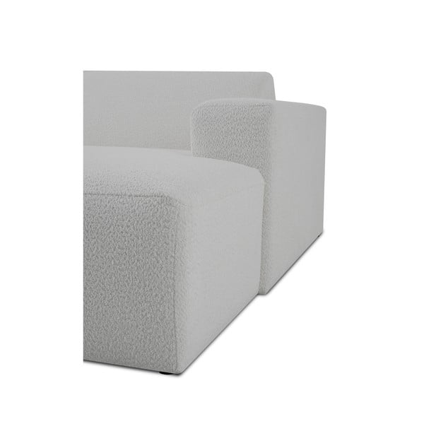 Modul pentru canapea alb cu tapițerie din stofă bouclé (cu colț pe partea dreaptă) Roxy – Scandic-image-4
