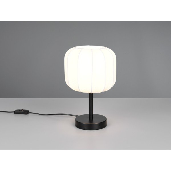 Veioză albă/negru-mat din metal cu abajur textil (înălțime 30 cm) Madleine – Reality-image-1