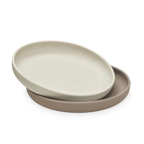 Farfurii pentru copii, bej 2 buc. din silicon ø 18,5 cm Earth – Cam Cam Copenhagen