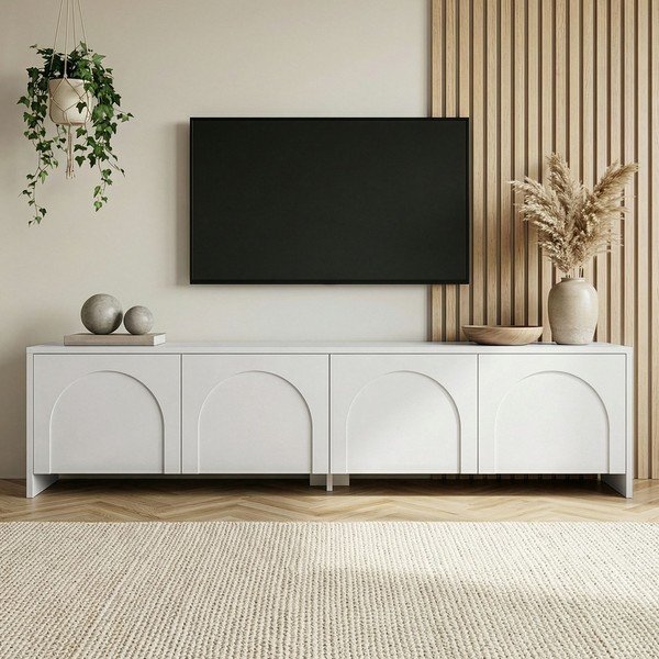 Comodă TV albă 180x45x32 cm Aurelia – Kalune Design-image-2