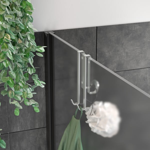 Cârlig argintiu suspendat din oțel Luxy – Metaltex-image-1