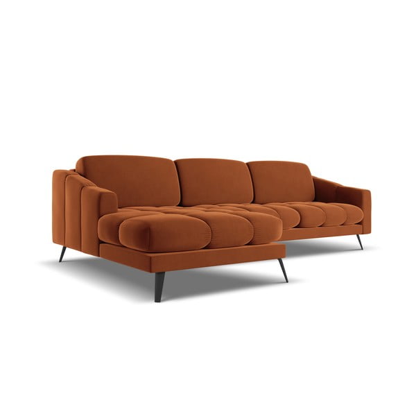 Colțar portocaliu cu tapițerie din catifea (cu colț pe partea stângă) Nalu – Makamii-image-4