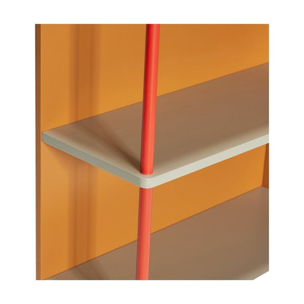 Bibliotecă de perete portocalie din lemn masiv de frasin 60x109 cm Apollo – Hübsch-image-4