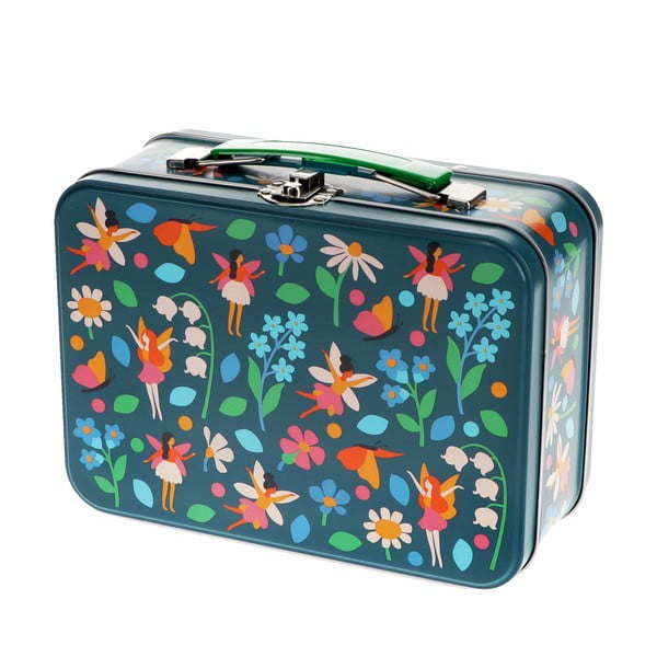 Valiză pentru copii albastru-închis din metal 19x8x17 cm Fairies in the Garden – Rex London-image-4