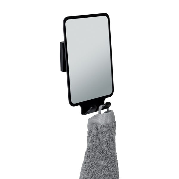 Oglindă cosmetică cu cuier 14x19.5 cm Quadro Black – Wenko-image-4