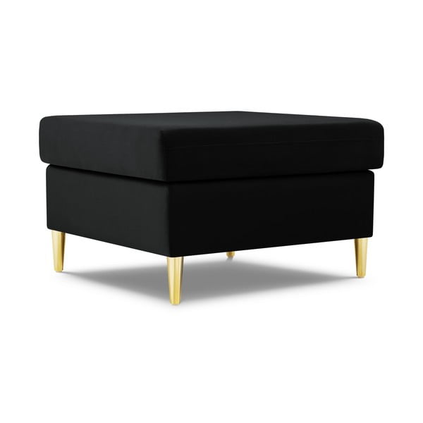 Taburet negru cu tapițerie din catifea Kyoto – Cosmopolitan Design