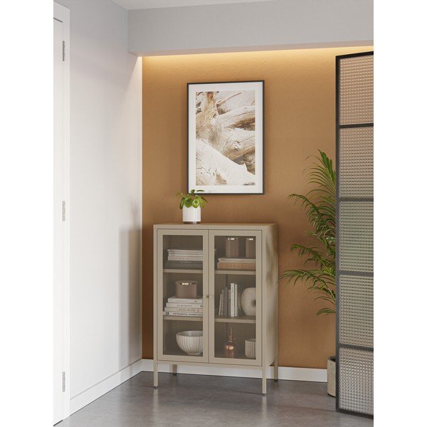 Dulap crem din metal 70x100x40 cm Fayna – Marckeric-image-1