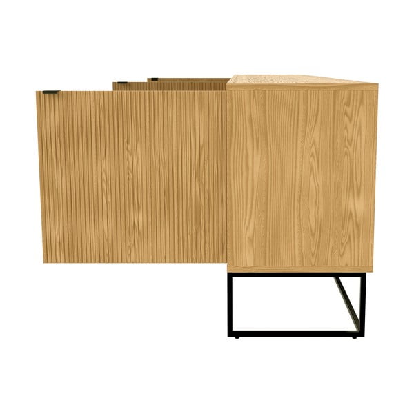 Comodă în culoare naturală joasă cu aspect de lemn de stejar 235x76 cm Bali – Tenzo-image-3