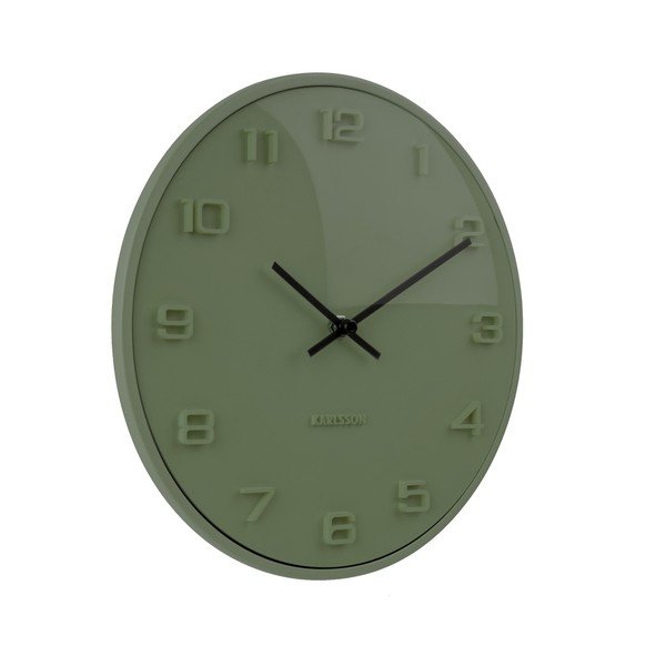 Ceas de perete Karlsson Elevated, ⌀ 25 cm, verde-image-1