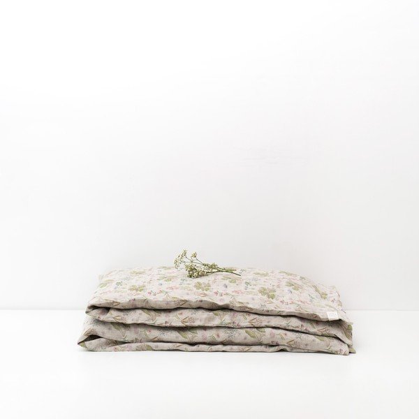 Lenjerie de pat din in pentru copii Linen Tales Botany, 70 x 100 cm, bej-image-3