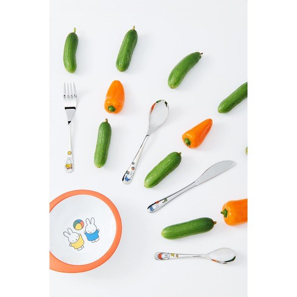 Tacâmuri argintii pentru copii din oțel inoxidabil 4 buc. Miffy – Zilverstad-image-1